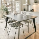 Dining area with metal furniture